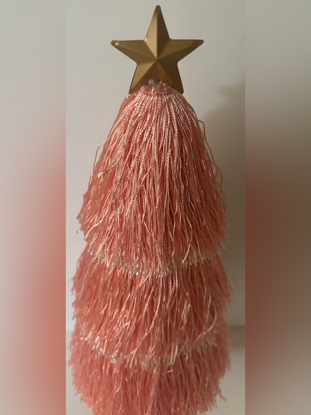 Christmas tabletop fringe tree NEW NWT pink decor 16”H - Picture 2 of 10